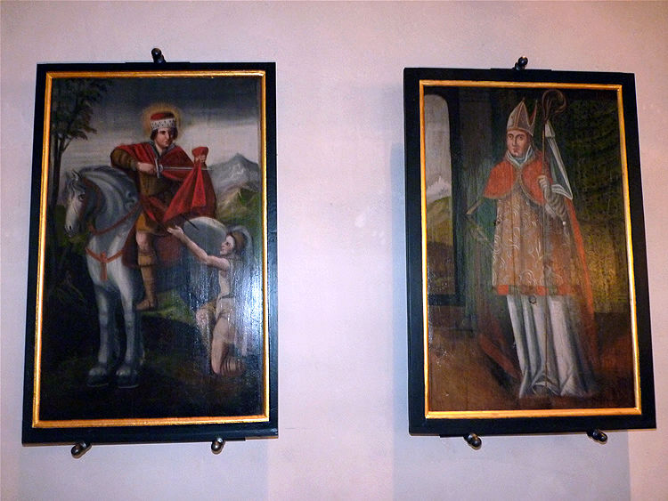 7. Tafelbilder: Sie waren einmal Teile eines Flügelaltares: Sankt Martin und ein heiliger Bischof.